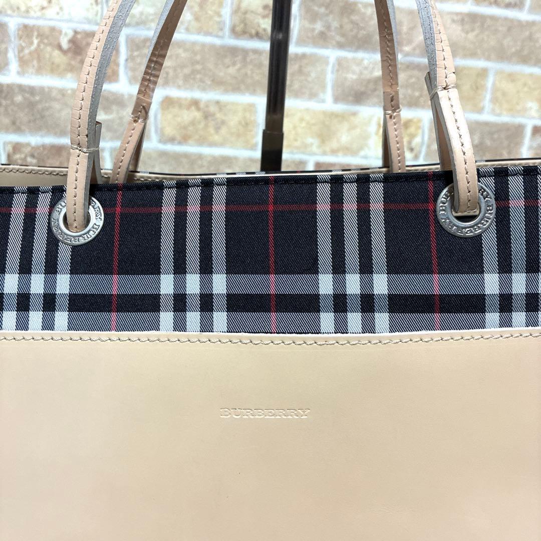 極美品 バーバリー ロンドン トートバッグ ノバチェック 大容量