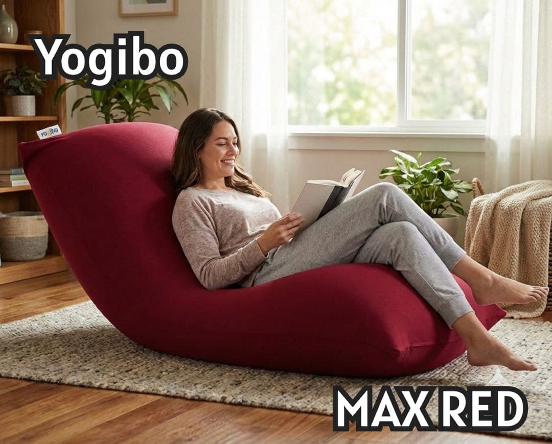 Yogibo max ヨギボーマックス 赤 ワインレッド カバー - メルカリ