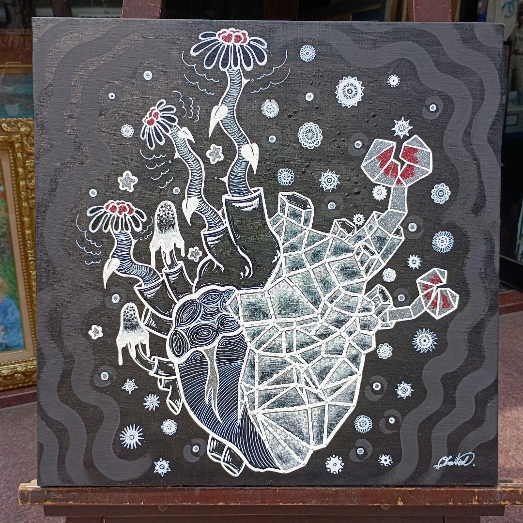 現代美術、Oharu S10号アクリル　ホワイトストーン出品作 7名の新人作家が新たな可能性を発揮するグループ展『Dimensions