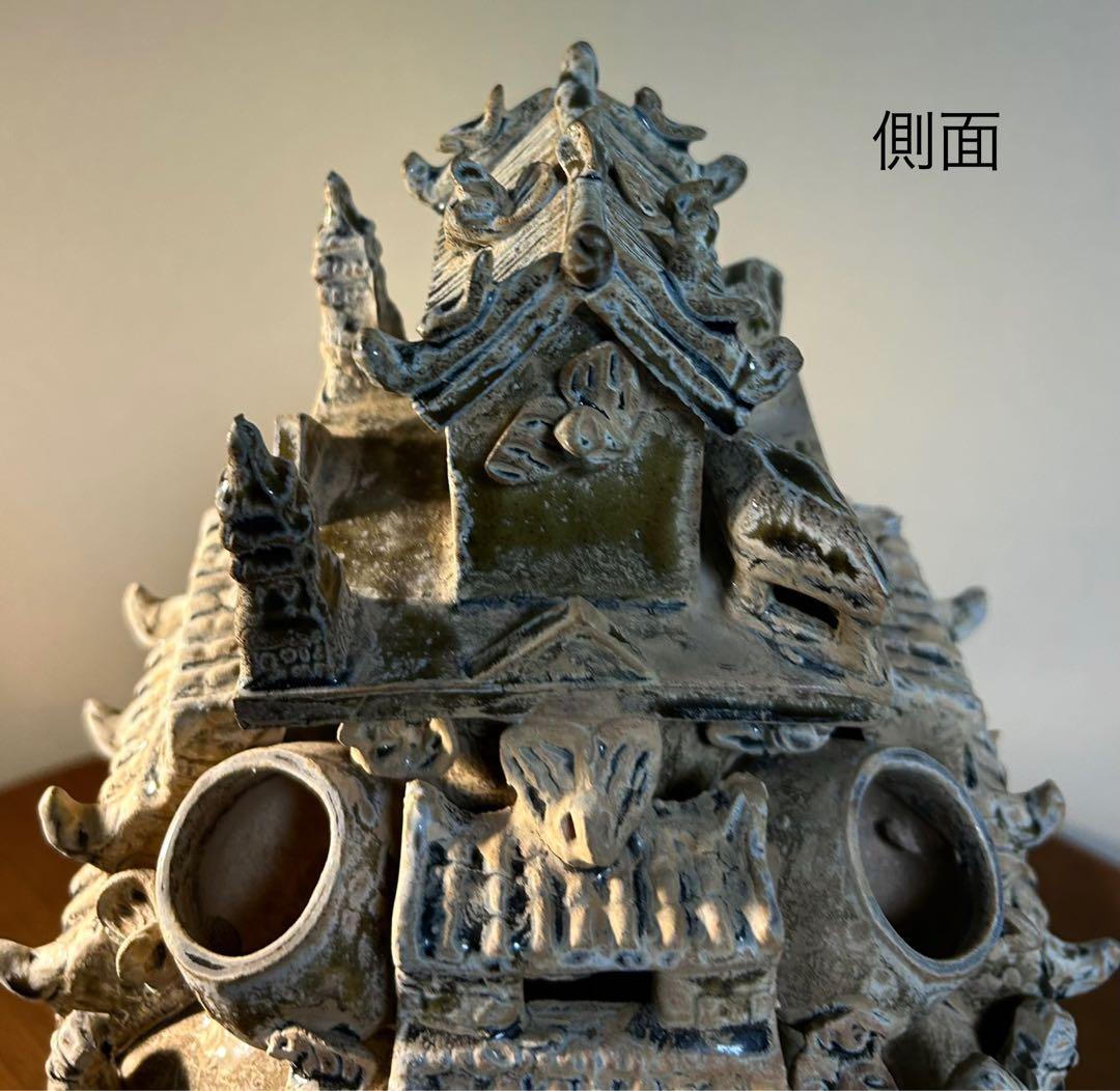 中国骨董 青磁神亭壺(せいじしんていこ) 漢緑釉 三国時代