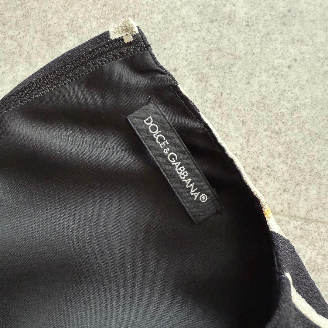 ドルチェ&ガッバーナ ワンピース 花柄 フワラー 黒 半袖 フレア - メルカリ