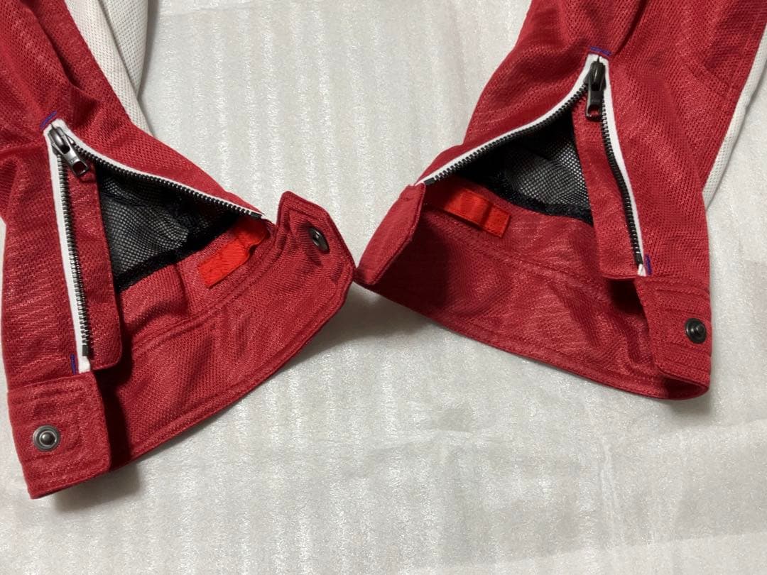 KUSHITANI バイクジャケット 赤/白 LL - バイクウェア・装備安く 買う