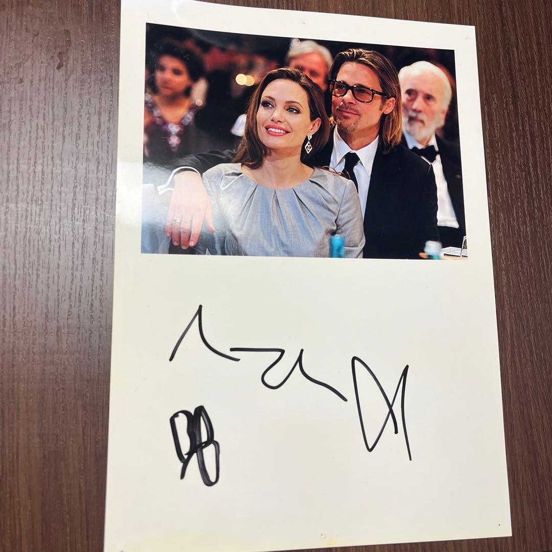 ブラッドピットとアンジェリーナジョリー2人の直筆サイン付き写真
