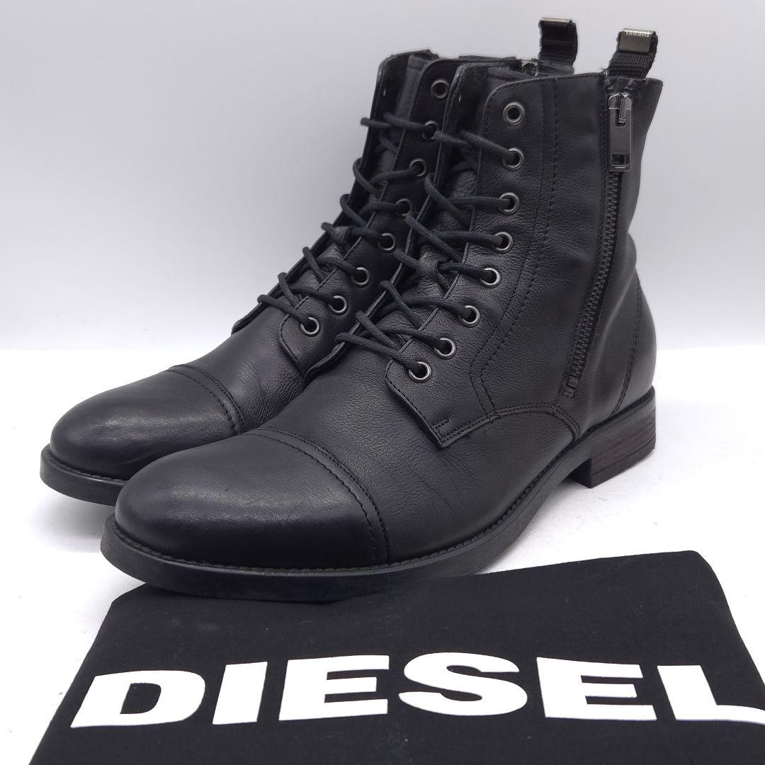 DIESEL ディーゼル レザー レースアップ ブーツ 42 約 27cm DIESEL(ディーゼル) D-Hammer Bt D D ロゴ ハンマー ブーツ 27cm