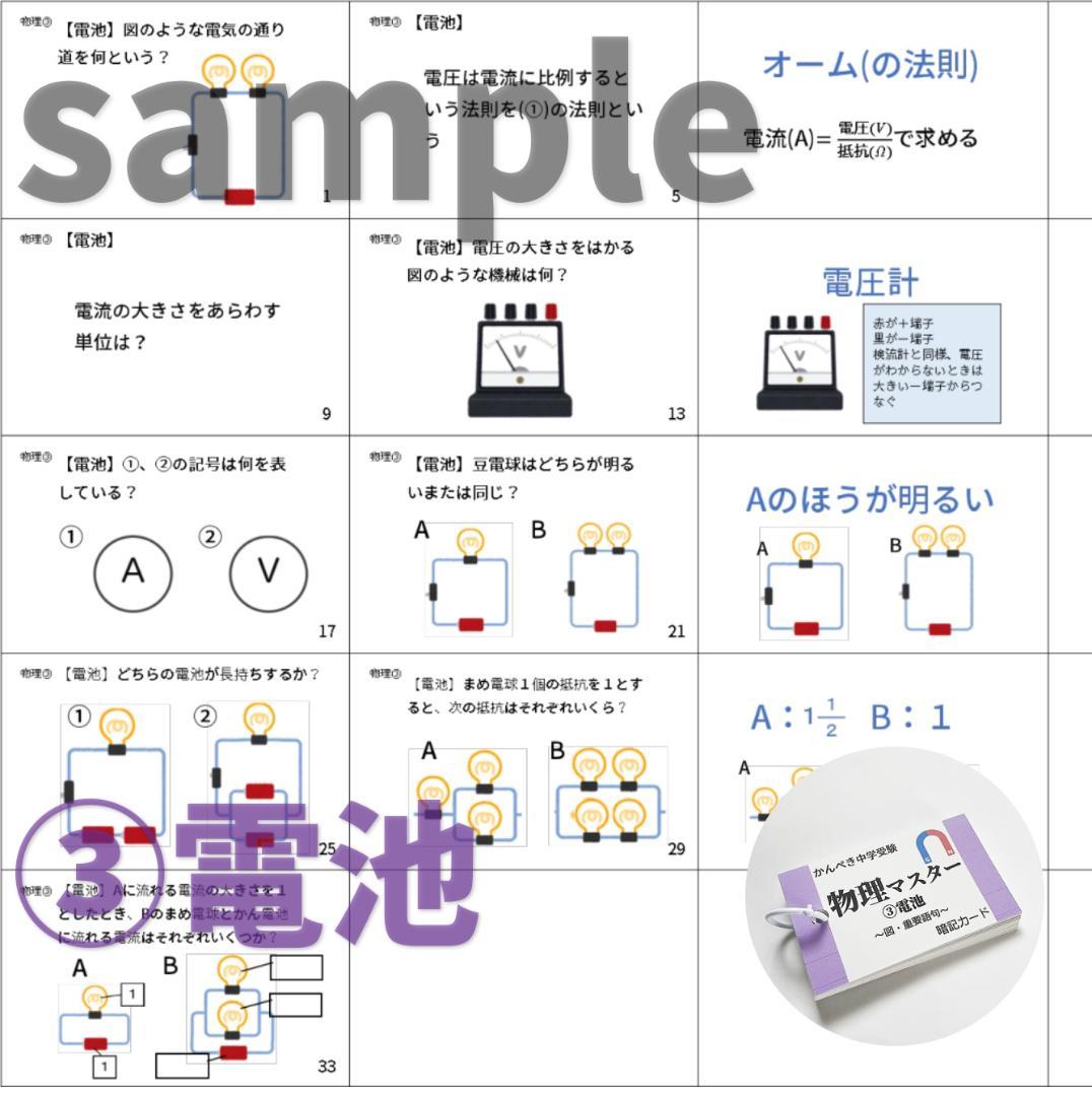 074】生物・化学・地学・物理マスターセット 中学入試理科 テスト対策
