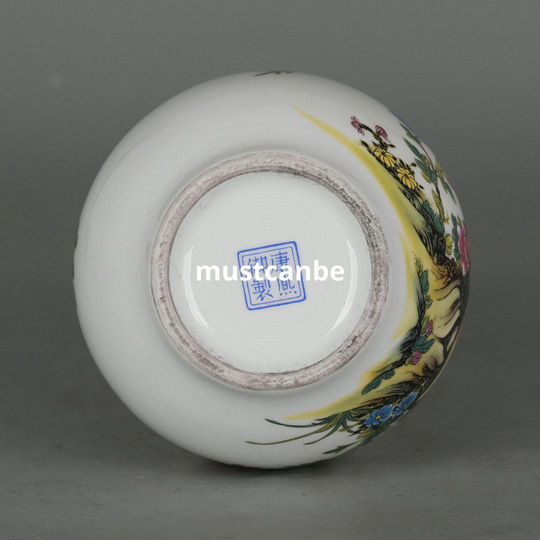 花鳥紋玉壺春瓶 花瓶 景徳鎮 陶磁器 装飾品 現代工芸品 美術品 置物