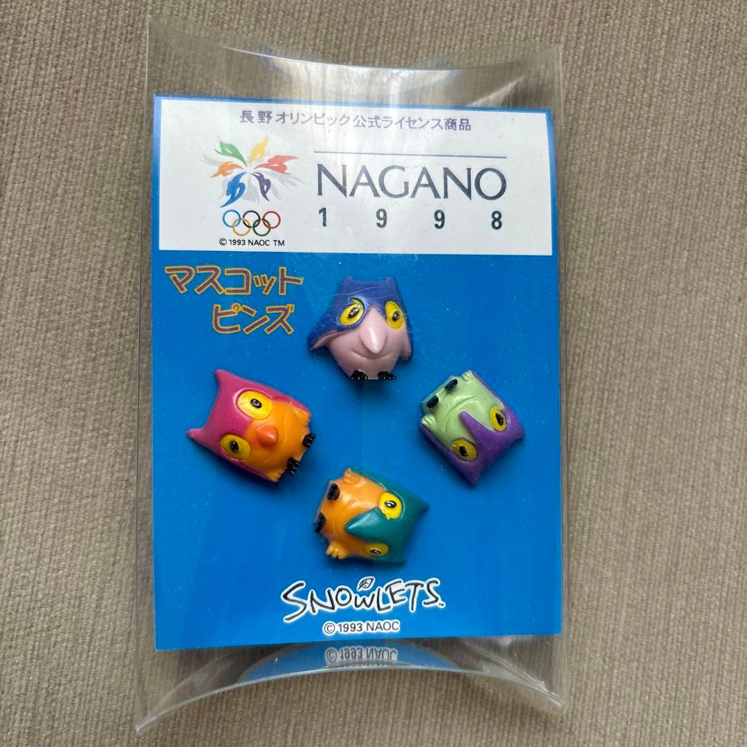長野オリンピック グッズ 4点☆ステッカー マスコットピンズ