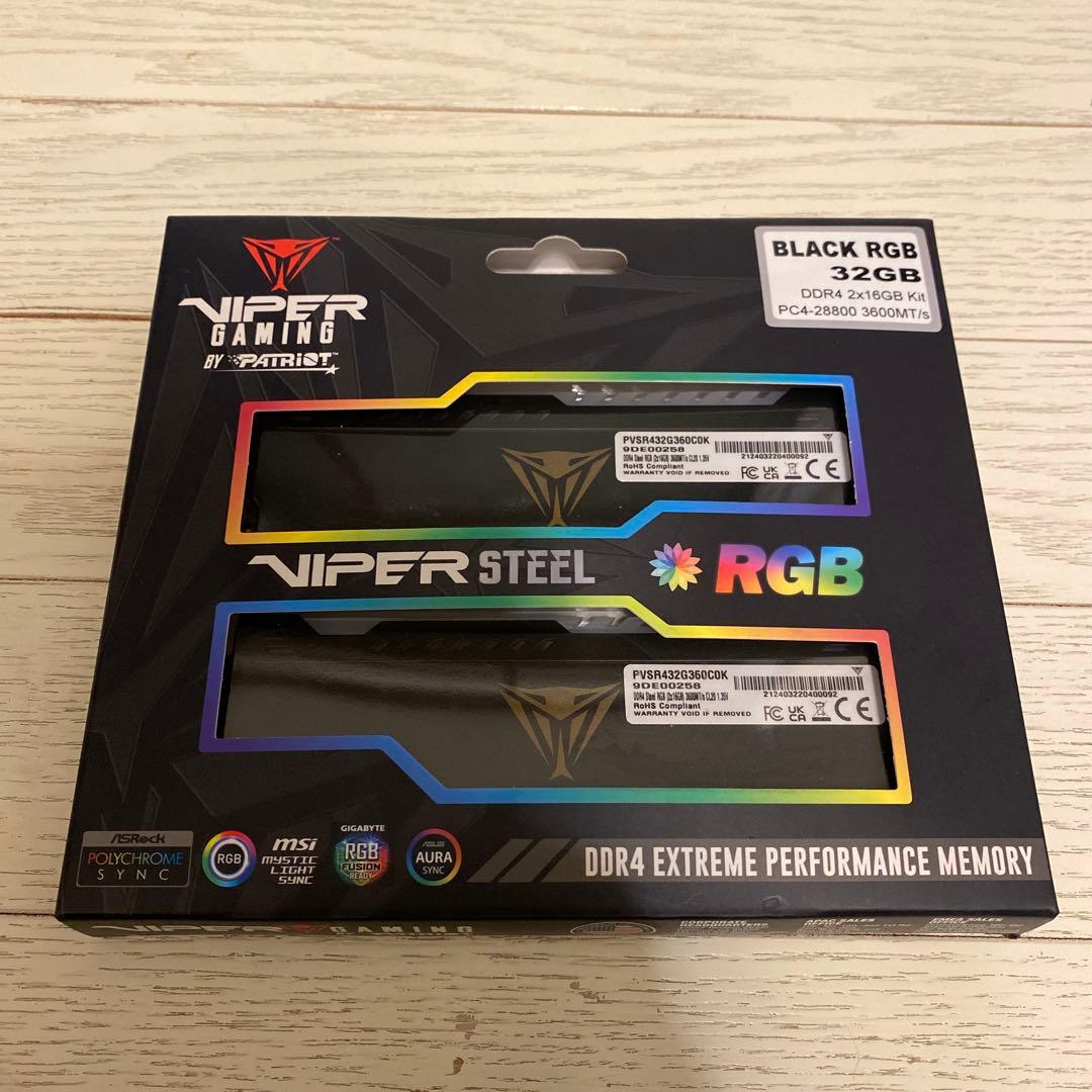 DDR4 32GB (16×2)Patriot Viper Steel Memória Patriot Viper Steel 32gb 2x16gb 3200mhz Ddr4 Preto
