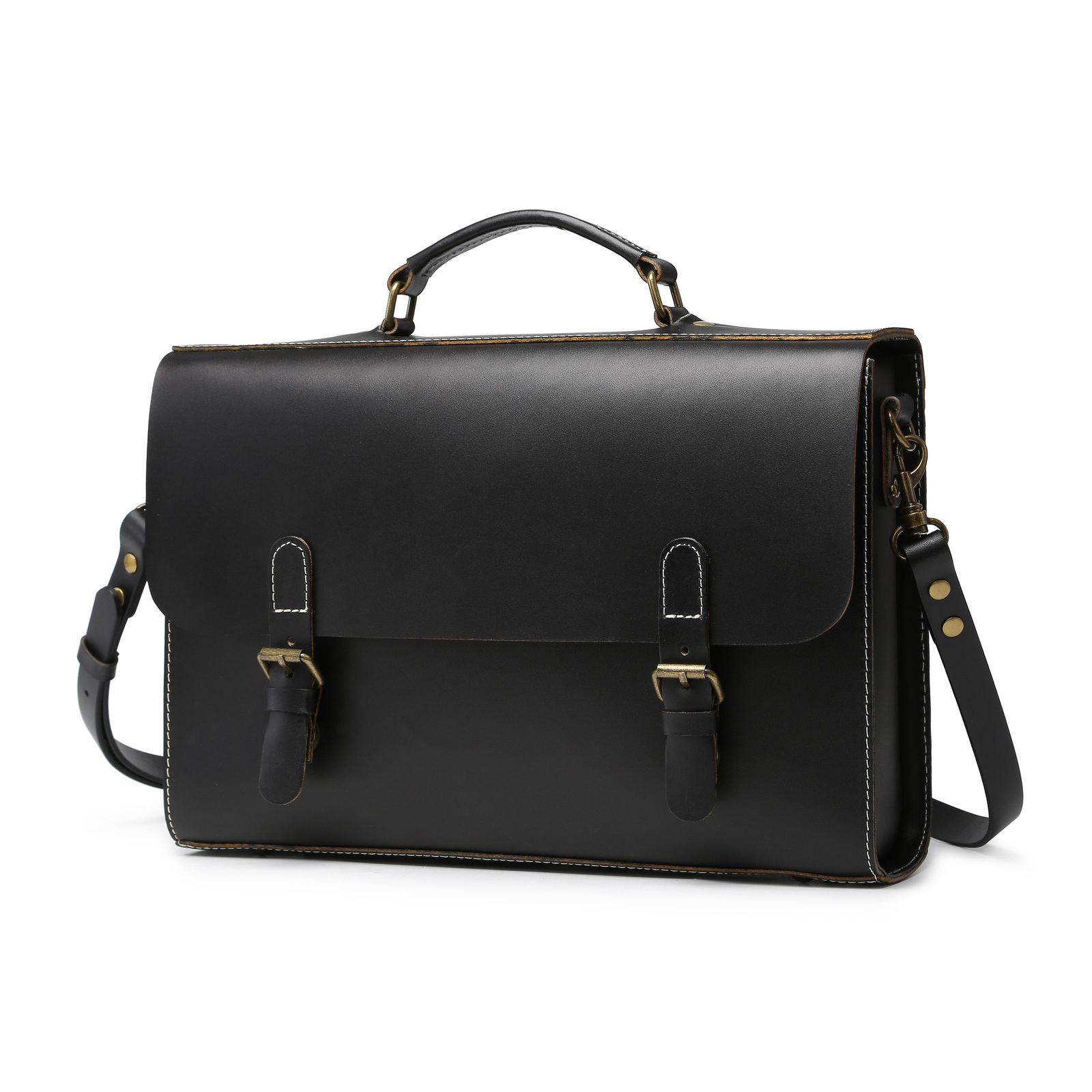 サッチェルバッグ ブリーフケース ビジネスバッグ 本革 ヌメ革 斜