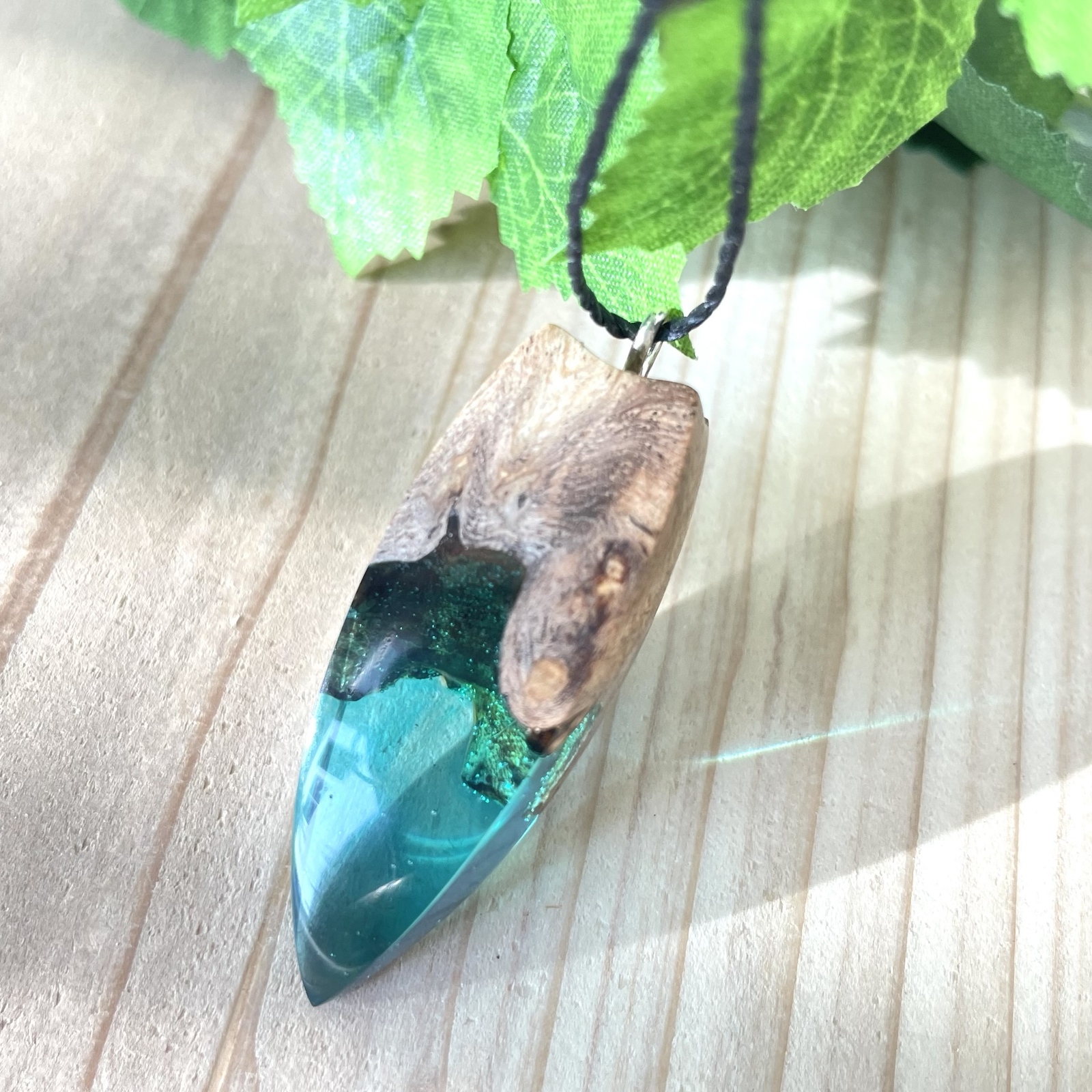 ウッドレジン ウッドアクセサリー レジンアクセサリー ネックレス