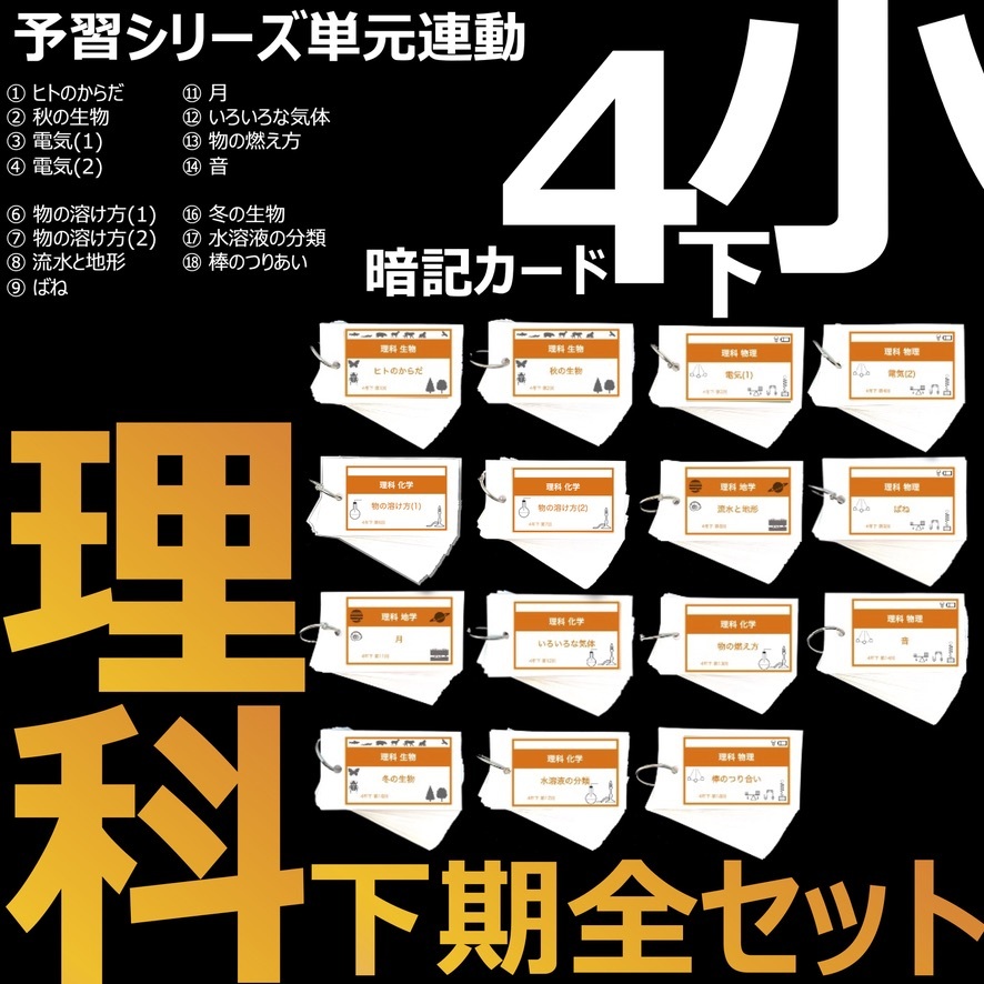 中学受験 暗記カード【4年上 セット 社会 1-9回】組分けテスト対策