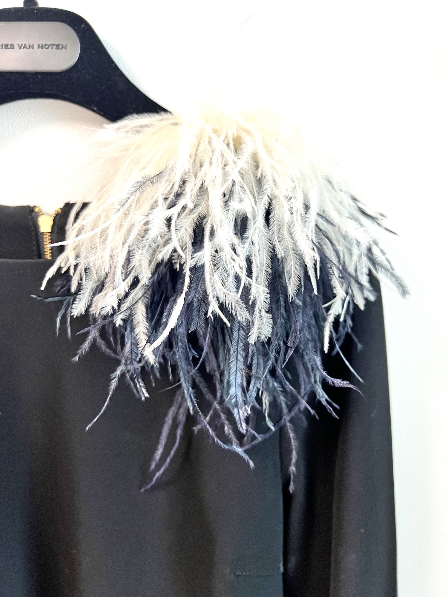 オーストリッチ フェザーコサージュ ネイビー - hanaki's GALLERY