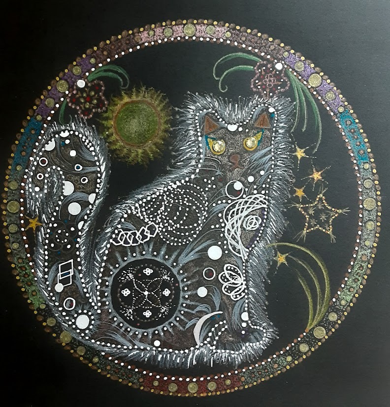 五十嵐由家 曼陀羅画342 「負の念を消す」 五十嵐由家 曼陀羅画342