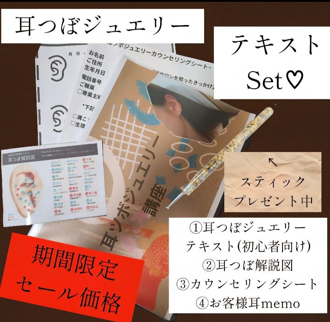 耳つぼジュエリーテキスト*カウンセリングシート*同意書*耳つぼ解説図