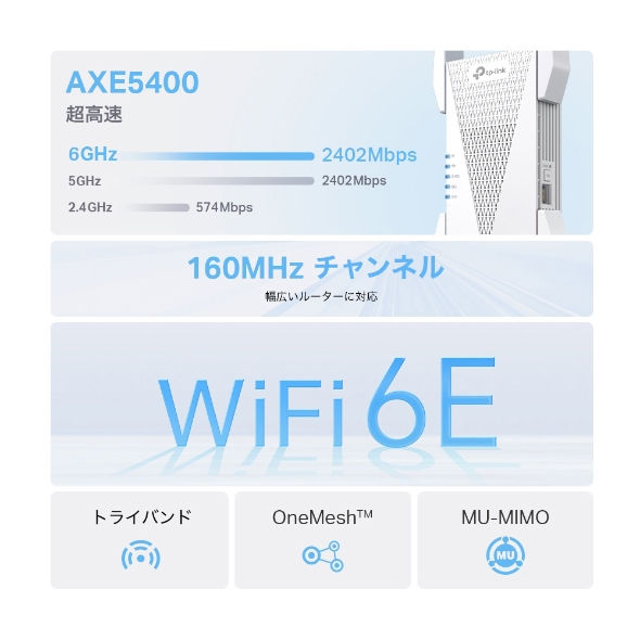 RE815XE | AXE5400 メッシュWi-Fi 6E中継器 | TP-Link 日本